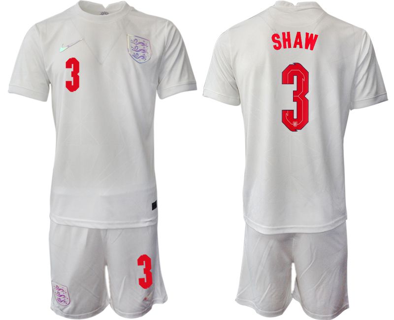Men 2022 World Cup National Team England home white #3 Soccer Jersey